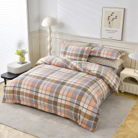 愉悦之家水洗棉四件套被罩200*230cm床单260*240cm枕套48*74cm*2