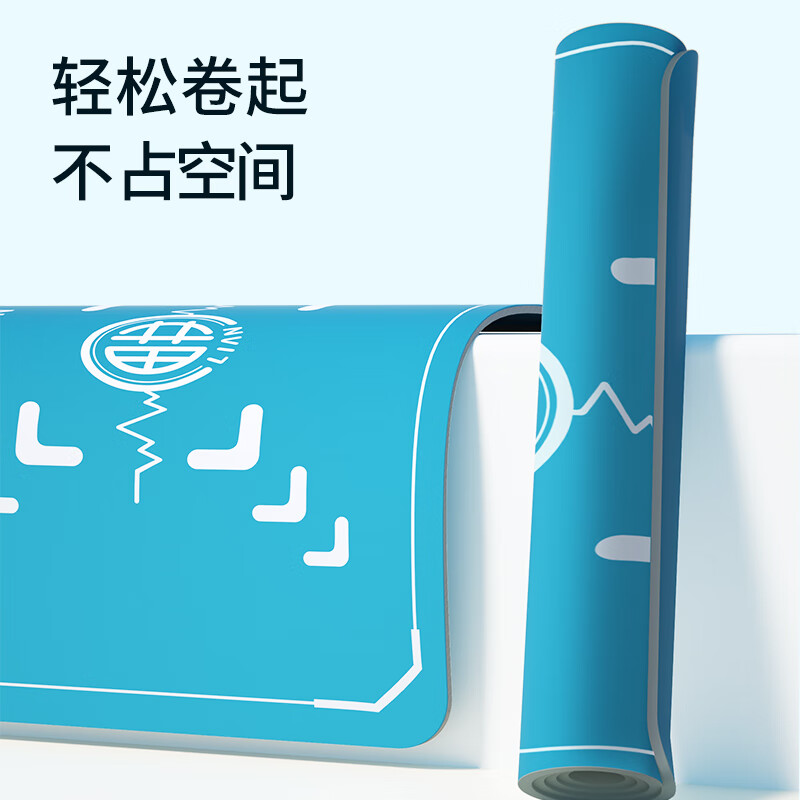PROIRON普力艾 跳操垫减震隔音健身防滑缓冲加大地垫 蓝色高清大图