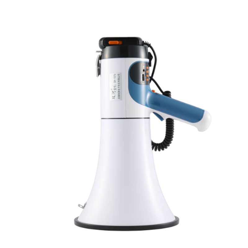 双河大功率手持录音喊话器可充电扩音器森林防火喇叭 SH-107U 蓝白 标配高清大图