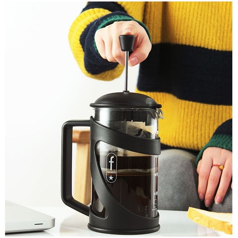 法压壶咖啡壶手冲滤压壶玻璃冲茶器打奶泡按压泡茶壶咖啡过滤杯器|350ML法压壶+可水洗磨豆机