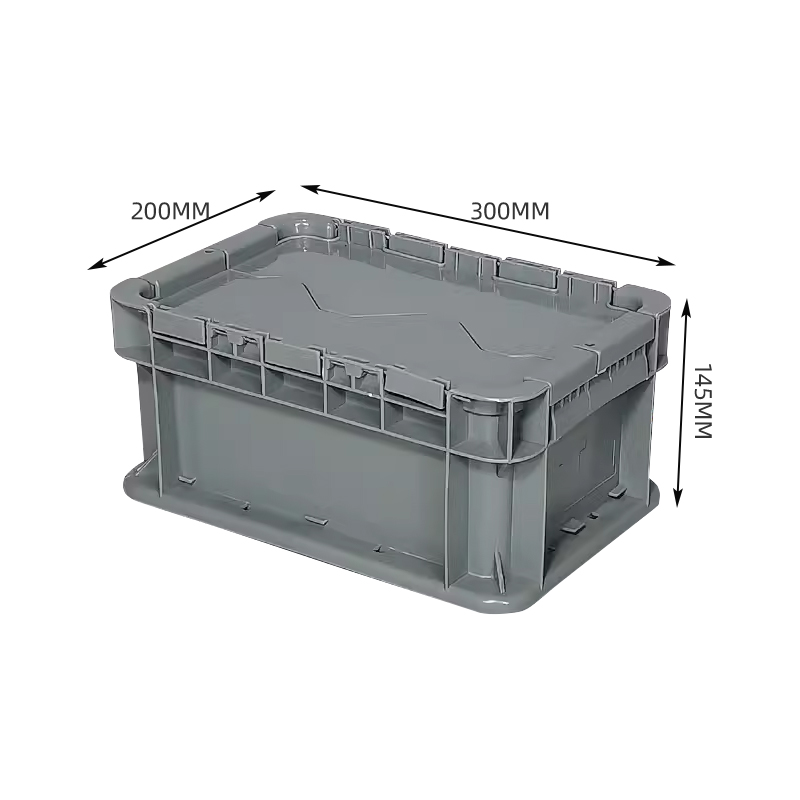 臻远ZY-SNXD-132斜插翻盖物流箱收纳周转箱带盖子 1号箱灰色高清大图