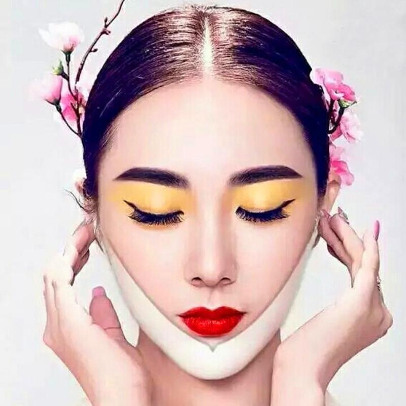 2019年相亲约会神器 V脸面膜贴v脸提拉紧致去咬肌双下巴婴儿肥女 1盒蓝色