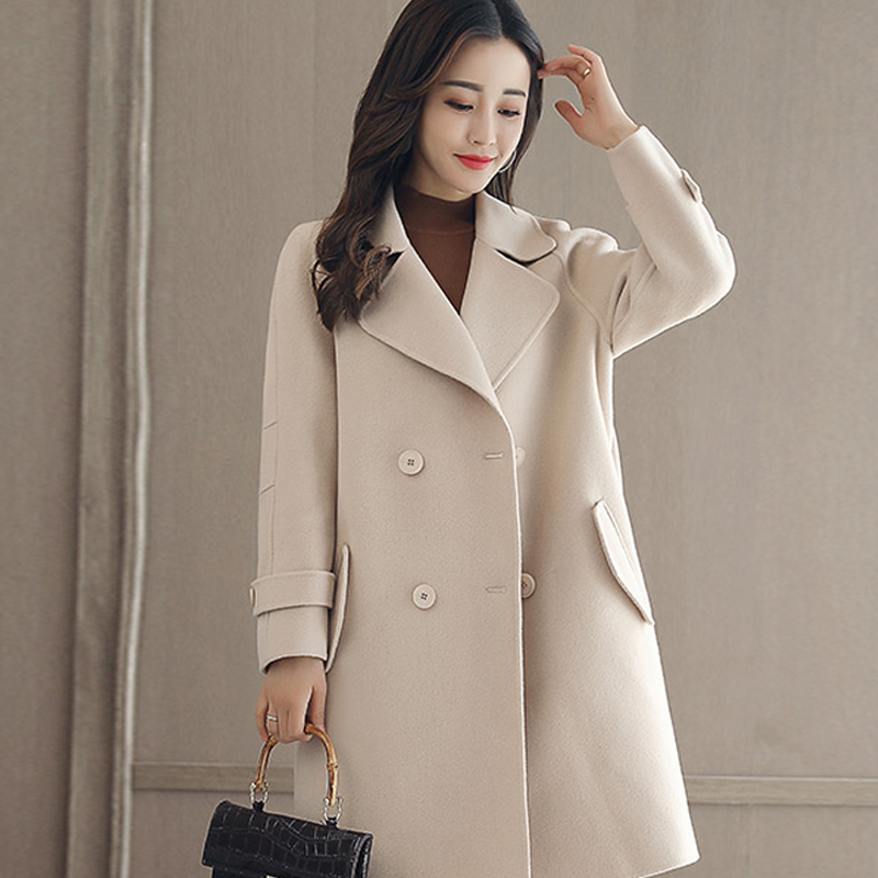 2017年新款女装 2018冬装厚泥子衣服中长款韩版离子毛呢外套大衣