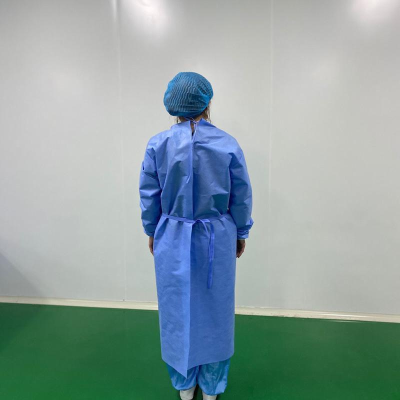 一次性隔离衣手术防护无菌衣透气防尘防水加厚蓝色无妨布工作衣 蓝色