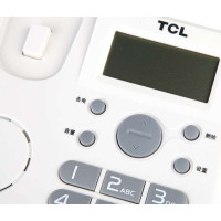 TCL电话机HCD868(203)TSD(海鸥白)电话机家用办公座式机 家用固定电话座机大音量双接口免电池有绳话机