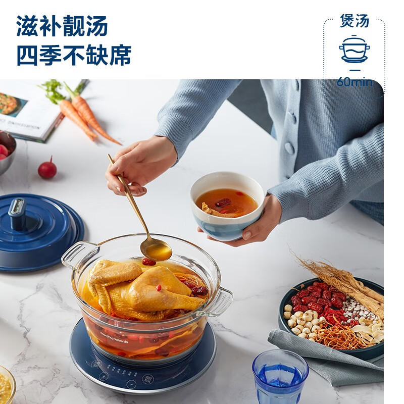 摩飞电器电炖锅 隔水炖锅 家用燕窝炖盅炖汤电煮锅煮粥锅电炖盅 预约定时婴儿辅食料理锅 MR9081高清大图