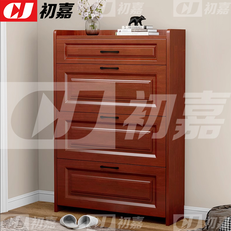 初嘉(CJ)木质翻斗鞋柜入户门口窄边鞋柜双层单抽屉 600*240*1200