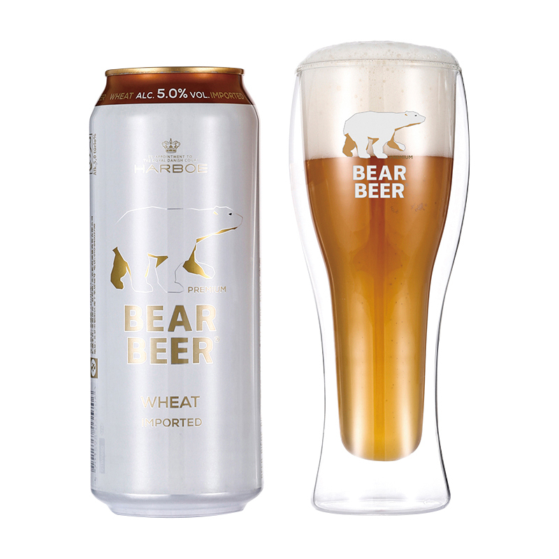 德国进口哈尔博(Harboe)白熊小麦啤酒500ml*24整箱装