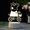 博锐 亚克力发光水母台灯 宝宝夜灯 氛围创意发光玩具 3d小夜灯礼品（可充电 16色灯光 触摸控制+遥控控制）小猪佩奇