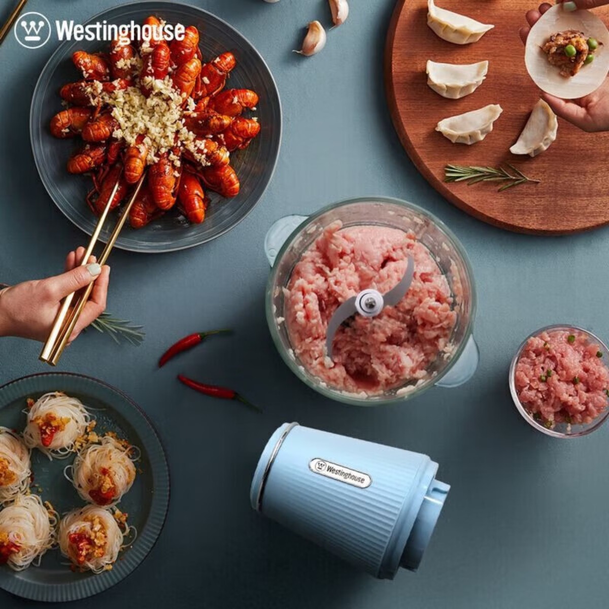 西屋(Westinghouse)2L绞肉机 WJR-3002 湖蓝色高清大图