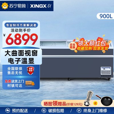星星(XINGX)SD/SC-909BYE 780升 雪糕饮料柜 冰柜商用展示柜 冷藏冷冻转换 卧式展示柜 雪糕柜