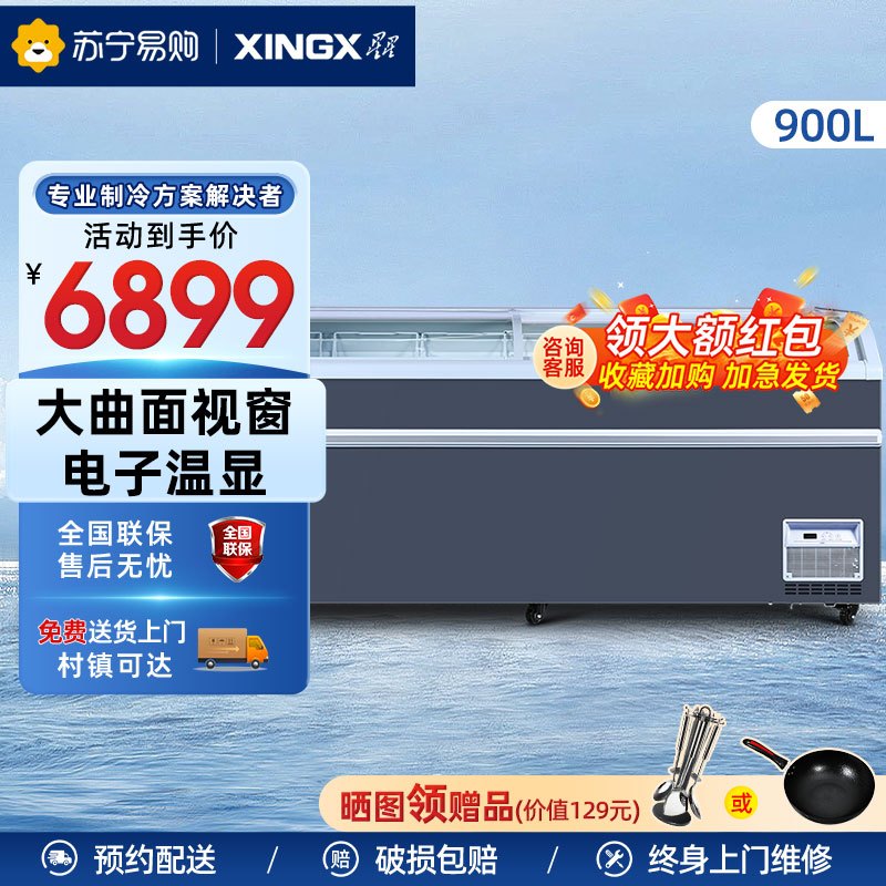 星星(XINGX)SD/SC-909BYE 780升 雪糕饮料柜 冰柜商用展示柜 冷藏冷冻转换 卧式展示柜 雪糕柜