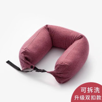 日式U型枕泡沫粒子枕纯棉多功能旅行枕u形枕护颈枕汽车飞机枕3759