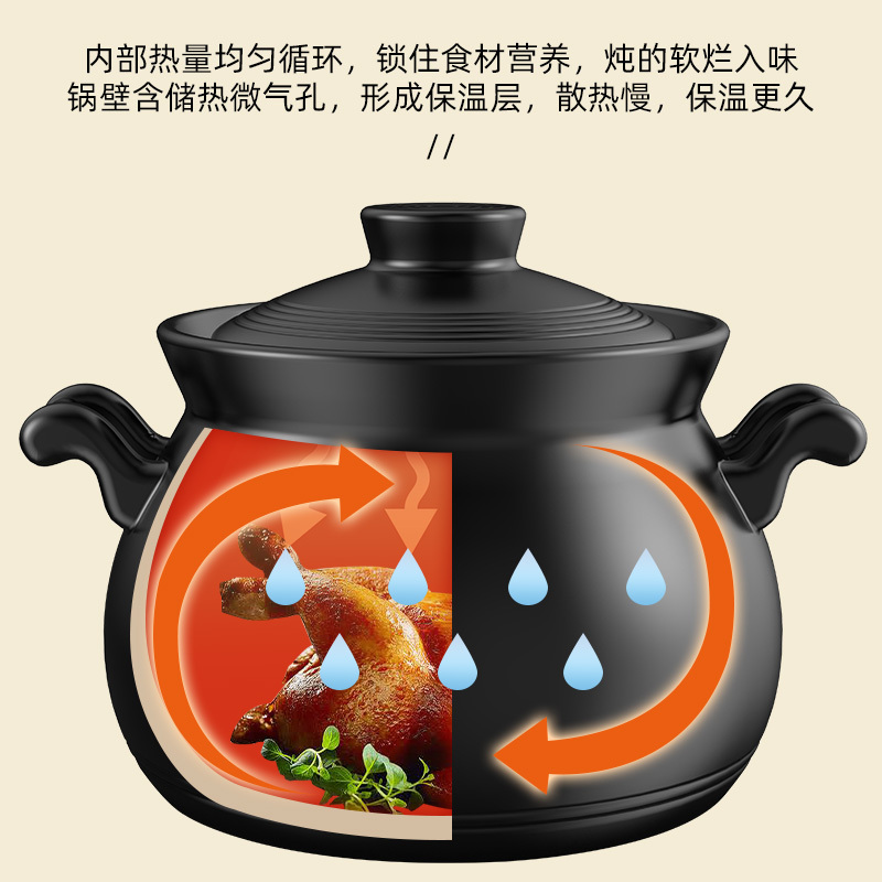 康舒砂锅大容量家用耐高温炖锅陶瓷干烧不裂煲汤锅炖鸡炖鸭专用瓦罐沙锅