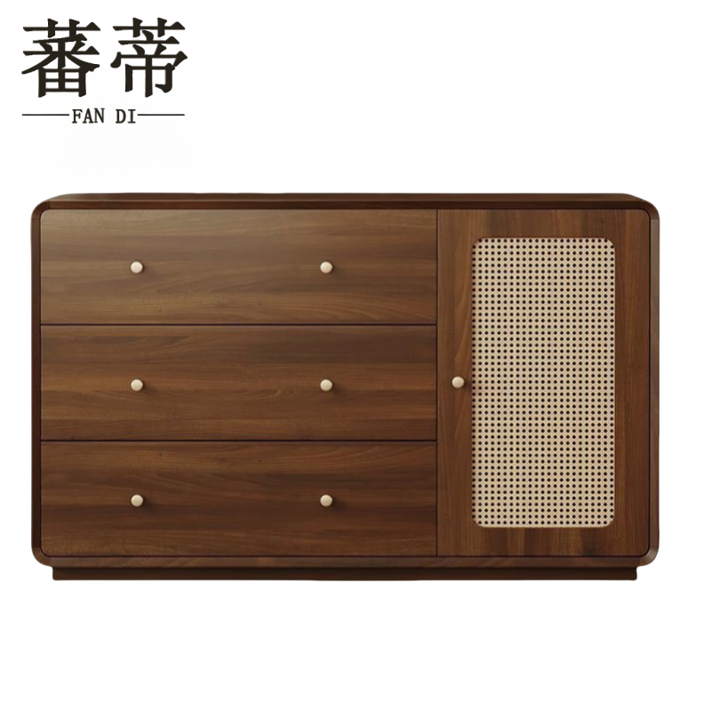 蕃蒂矮柜一门大三抽台高清大图