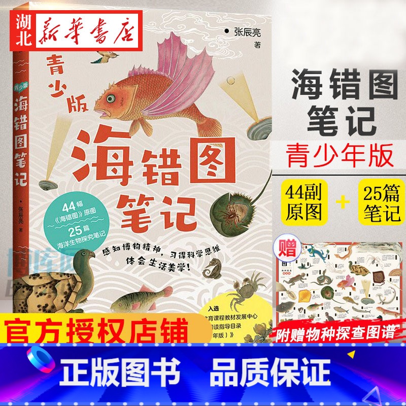 【正版】海错图笔记 张辰亮 青少年版 44幅海错图原图 博物小亮的清代海洋生物考证笔记 入选中小学生阅读指导书目202