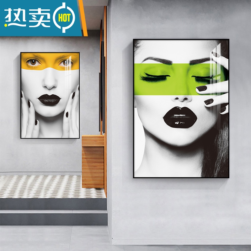 敬平美发店装饰画理发店墙面壁画网红发型创意挂画酒吧发廊背景墙海报装饰画高清大图