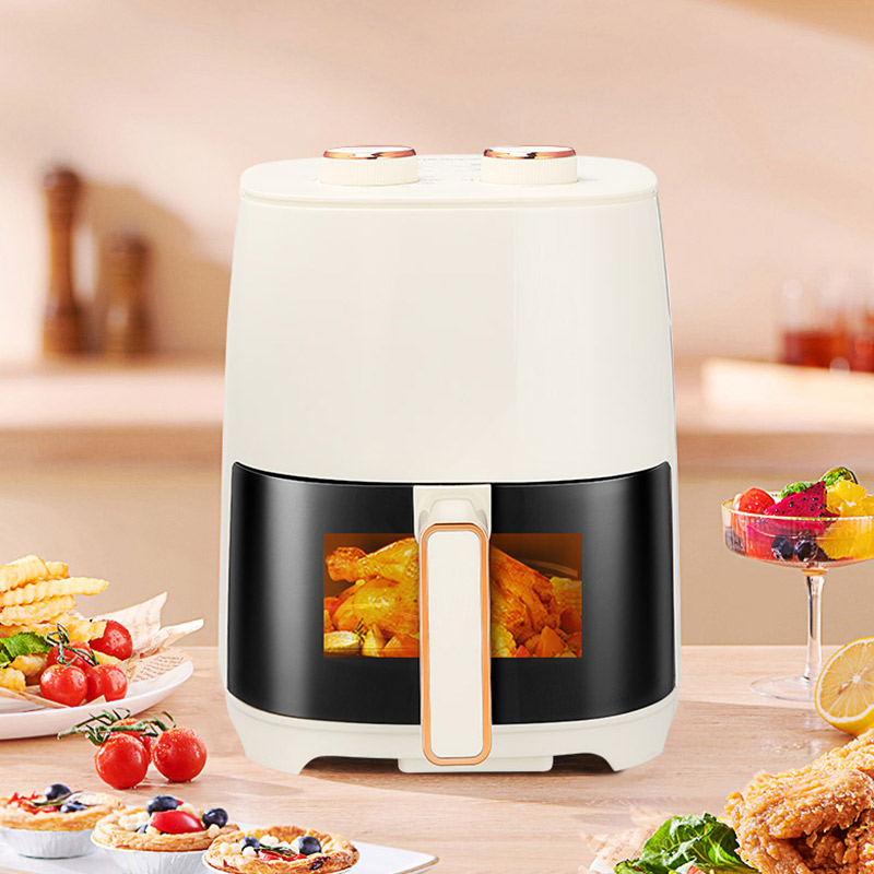 荣事达空气炸锅家用多功能一体新款大容量电烤箱全自动电炸锅机械双旋钮+可视窗口高清大图