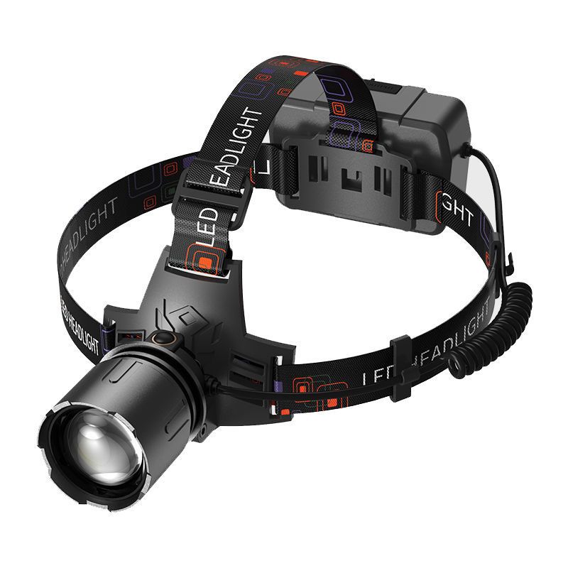 神斧头灯强光头灯充电感应头戴式户外变焦长续航钓鱼夜钓赶海灯