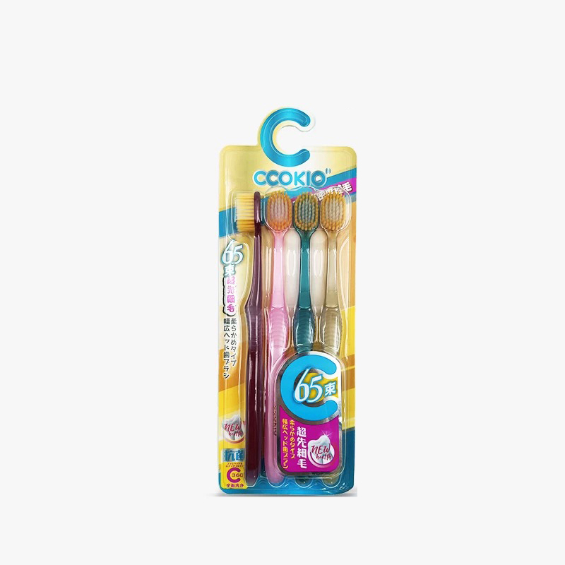 CCOKIO(酷优客) 65束软包宽头牙刷四支装(颜色随机发)