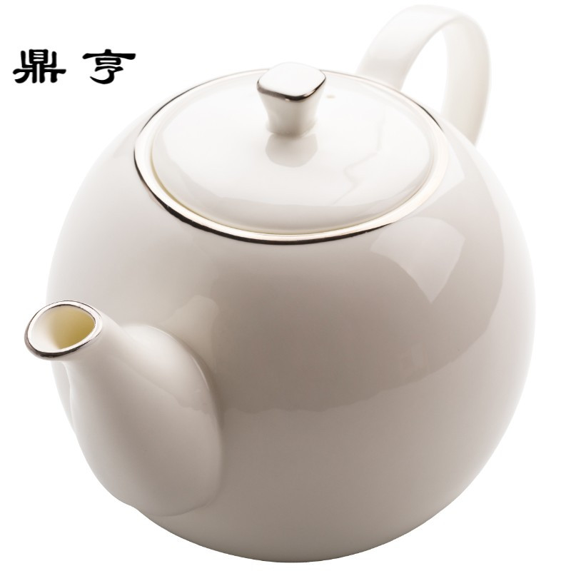 鼎亨欧式下午茶壶描白金骨瓷创意咖啡壶 家用速溶咖啡冲泡壶 定制