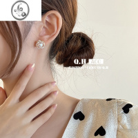 JiMi法式花朵珍珠耳饰女2023新款银银针耳钉轻奢高级感小众无耳洞耳夹