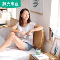 [3折清仓]林氏木业实木床北欧家具简约实木床主卧橡木双人大床EY1A-A