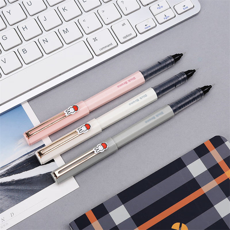 晨光(M&G)文具0.5mm黑色中性笔 米菲系列直液式签字笔 全针管水笔 12支/盒 FRPB1803高清大图