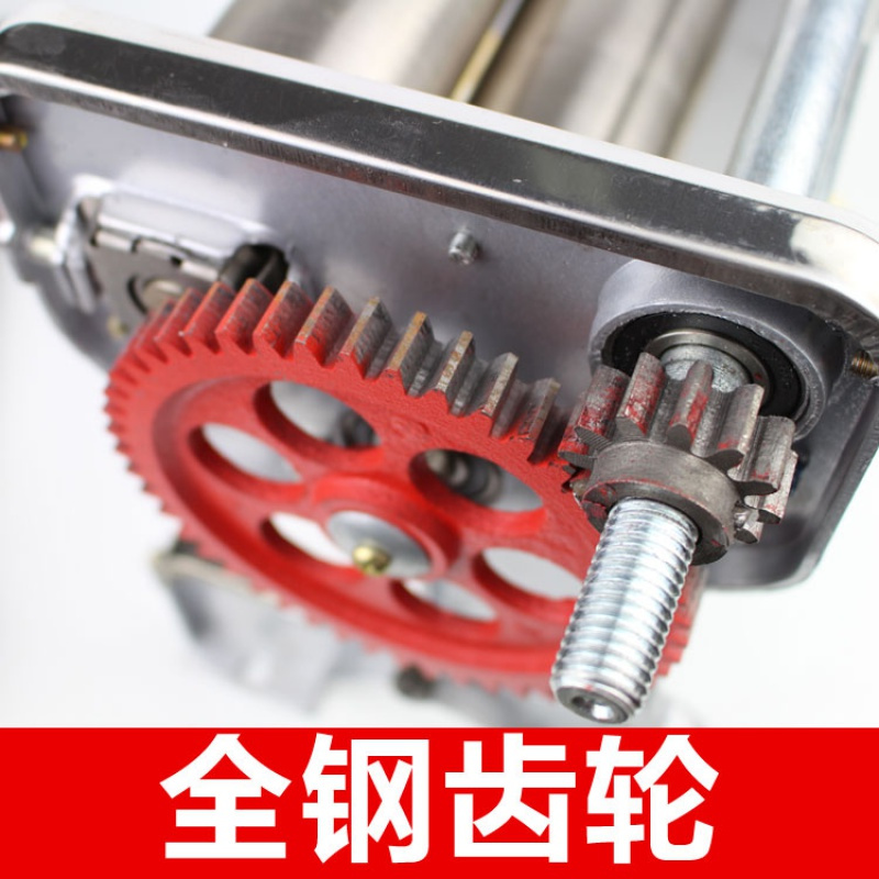 压面机家用面条机小型手动多功能饺子皮机擀面机不锈钢 [金色]普通电镀镍面辊竹案板