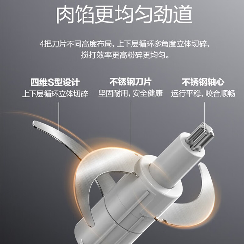 苏泊尔(SUPOR)绞肉机家用婴儿辅食机多功能电动搅拌机碎肉机绞馅机料理机两档调节JRD01-300