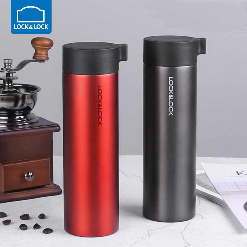 乐扣乐扣(LOCK&LOCK)保温杯男女士便携水杯茶杯子带茶隔 LHC4121 黑色 400ML高清大图