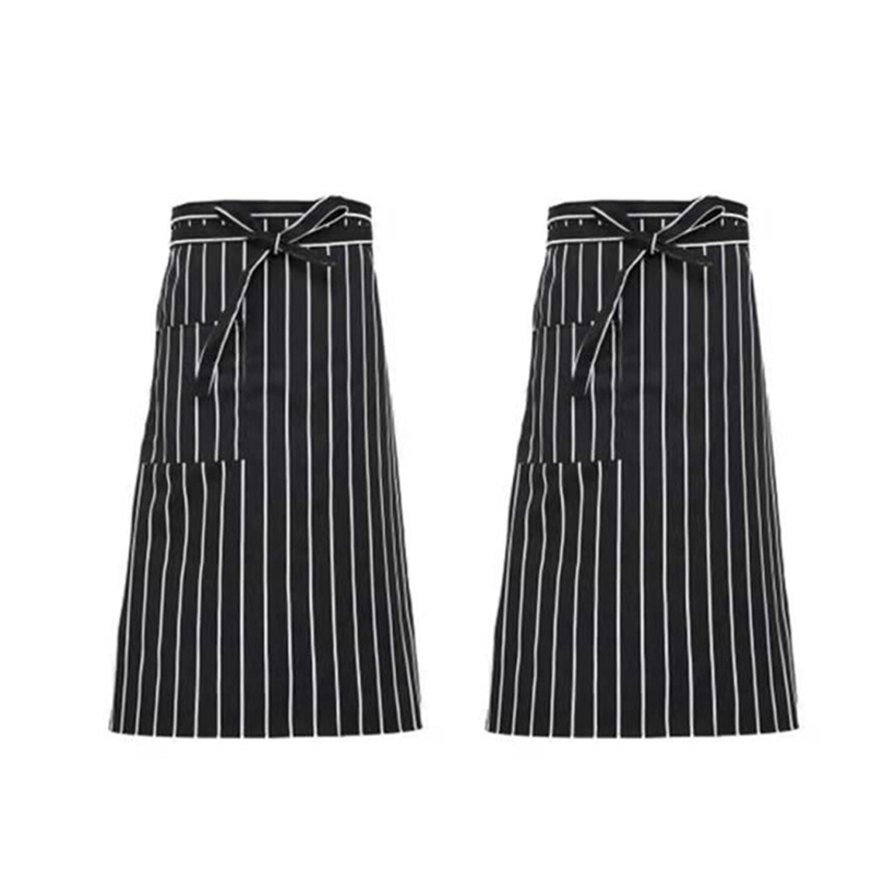 炯毅 棉布围裙 家用围裙 厨房做饭清洁围裙棉布 棉布围裙(黑白条纹) 半身围裙350g/条高清大图