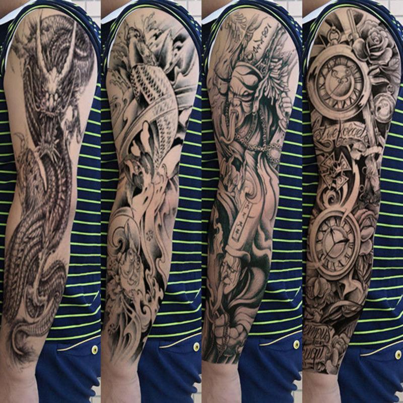 2张全臂 套餐1 防水大花臂全臂纹身贴持久男女手臂艺伎鲤鱼班诺大花腿