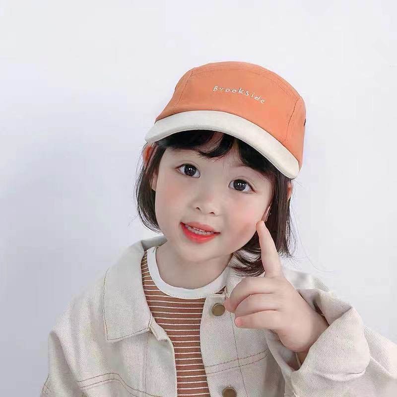 儿童棒球帽春秋韩版洋气宝宝帽子鸭舌帽遮阳帽防晒女童男童太阳帽 橘色[拼色贴标]棒球帽 约2-8岁[48-52]按实际头围