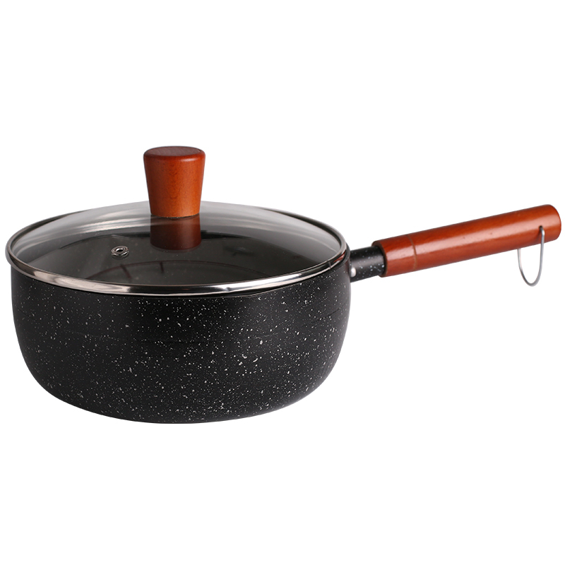 日式小锅家用燃气煮面泡面锅小煮锅汤锅小奶锅不粘锅18cm滤网套装