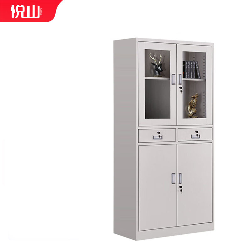 悦山办公文件柜资料柜档案柜特厚铁皮柜子中二斗柜YSOA1FO09-08HB