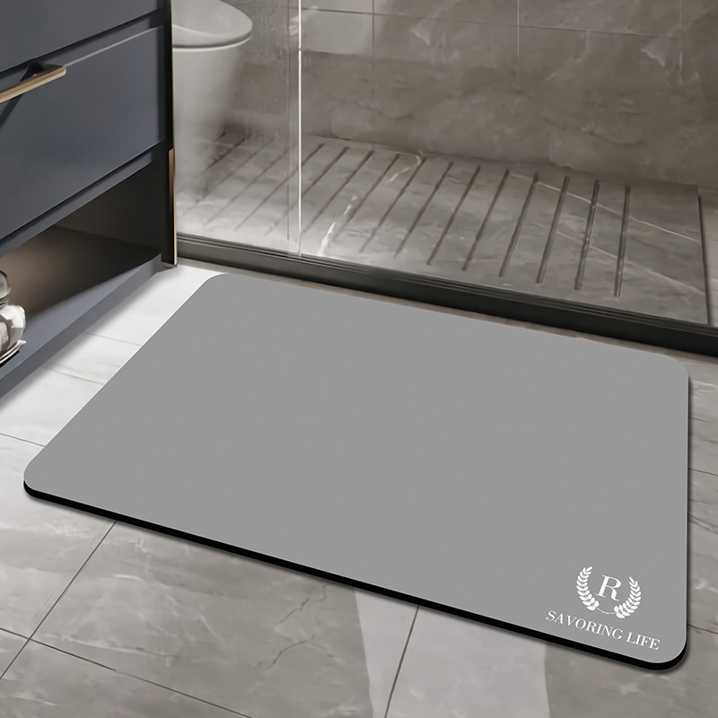 娇领硅藻泥防滑垫吸水地垫 时尚款 颜色随机 80*120cm(硅藻泥2.5mm)高清大图