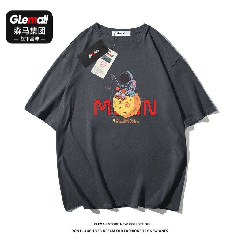 森马集团旗下GLEMALL短袖t恤男士夏季潮纯棉百搭休闲体恤打底衫图片