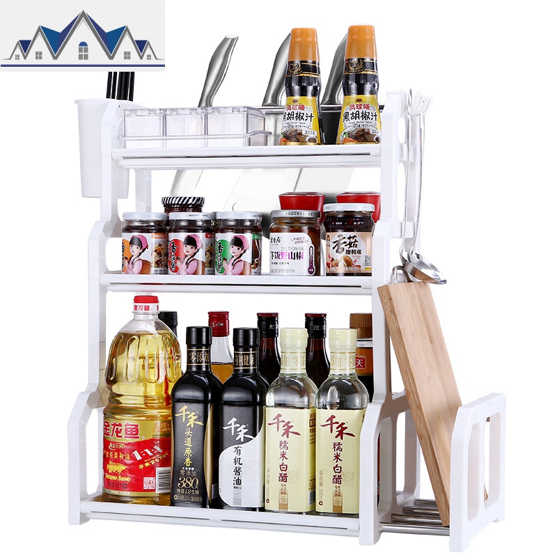 双层厨房置物架调味料架子储物收纳架厨具刀架用品用具小百货 三维工匠高清大图