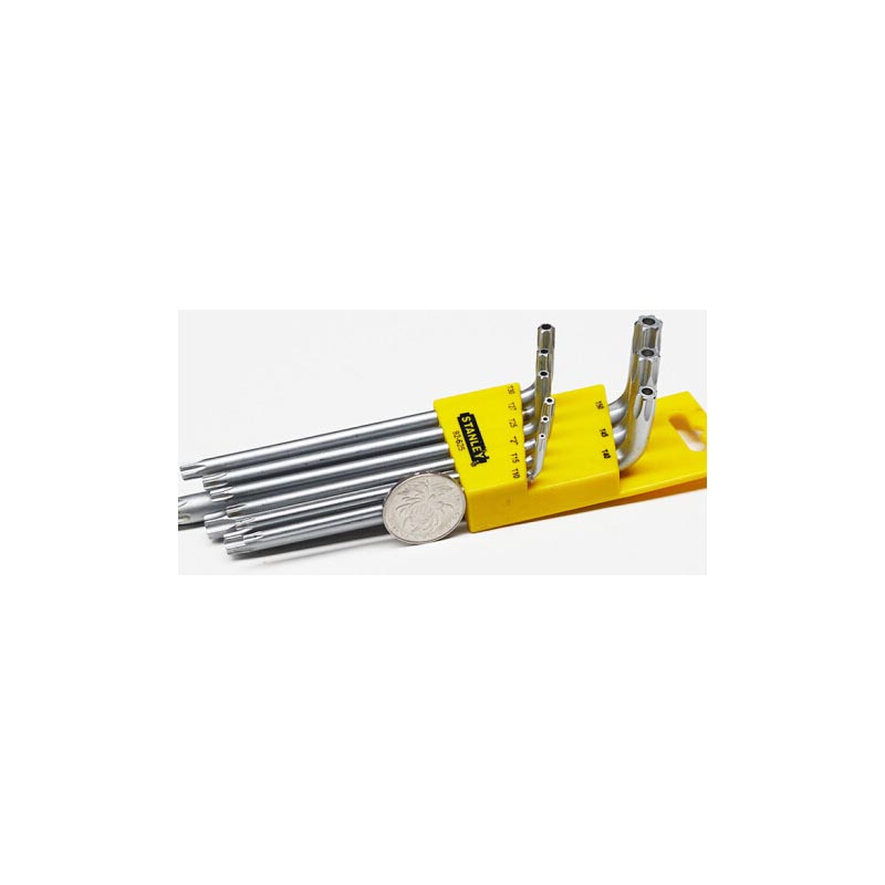 史丹利(Stanley)9件套长L形中孔花形扳手TT10-TT50 92-625-23 货期5-10天