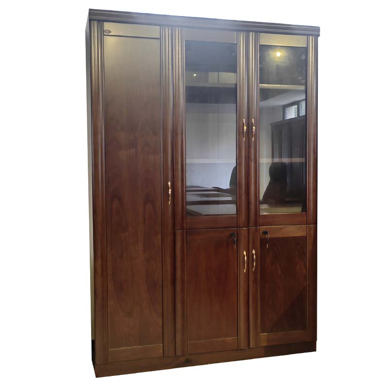 广亿隆中式书柜衣柜储物柜文件柜定制三门135*42*200cmWH-HSG1353#B/个高清大图