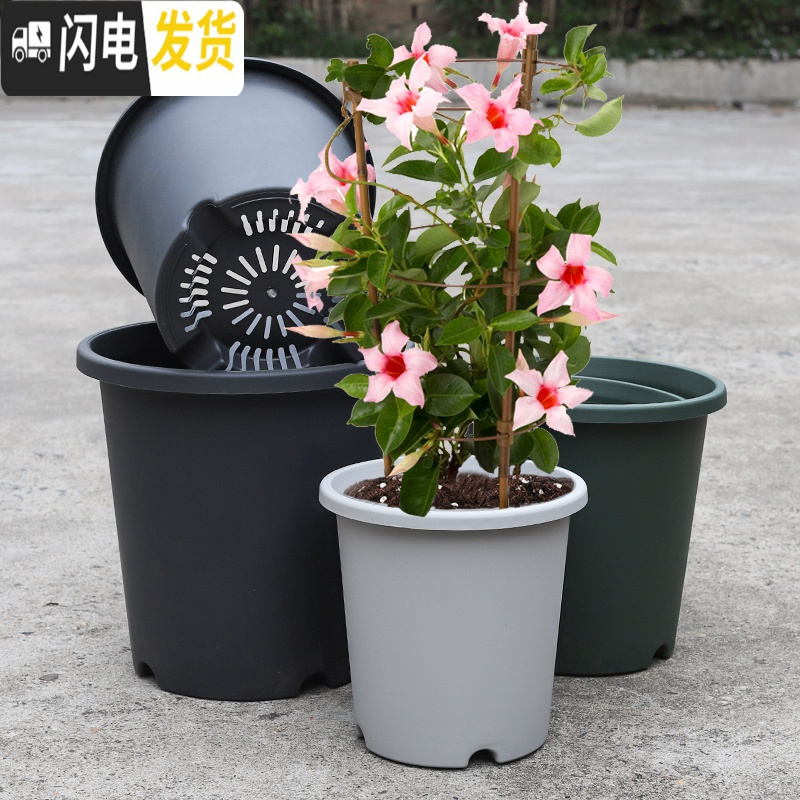 三维工匠升级改良加厚加仑盆控根盆超透气透水月季盆铁线莲盆树脂花盆p15 [单个装][绿色不含托] 小花盆容器高清大图