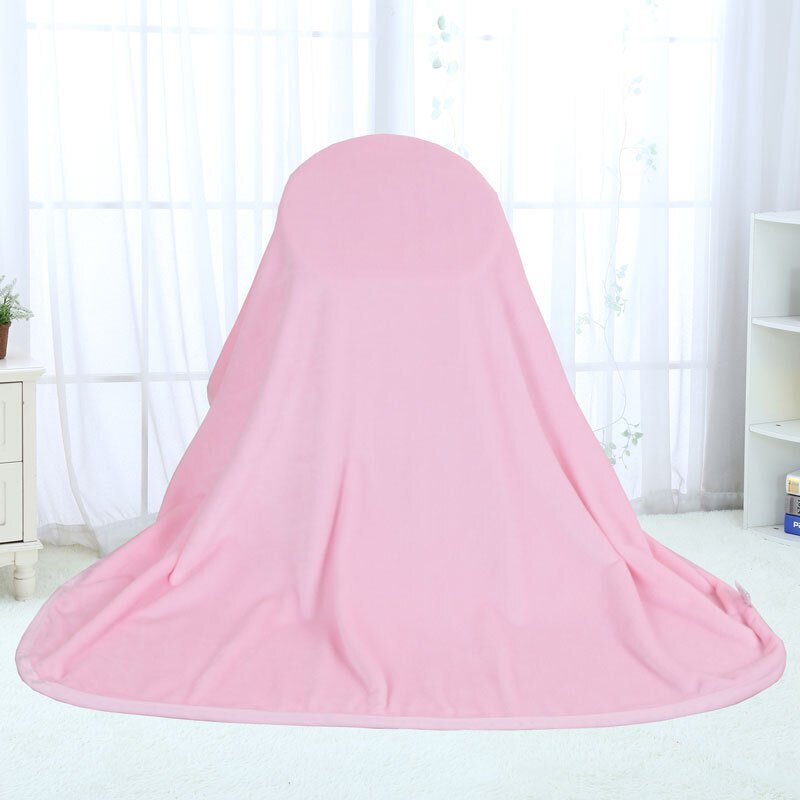 婴儿毛毯法兰绒大浴巾男女宝宝抱毯包被子小孩儿童夏季午休120*150cm淡粉色单层法莱绒毯