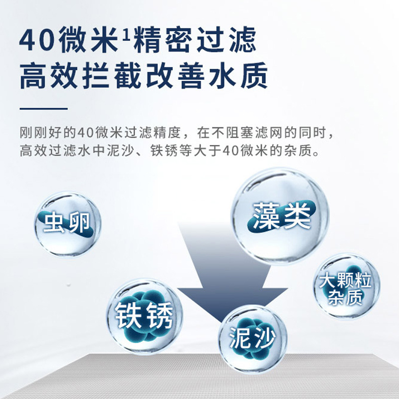 沁园(TRULIVA)家用中央前置过滤器反冲洗7/H大通量 净水器厨房管道净水机 压力表监控 FMP306