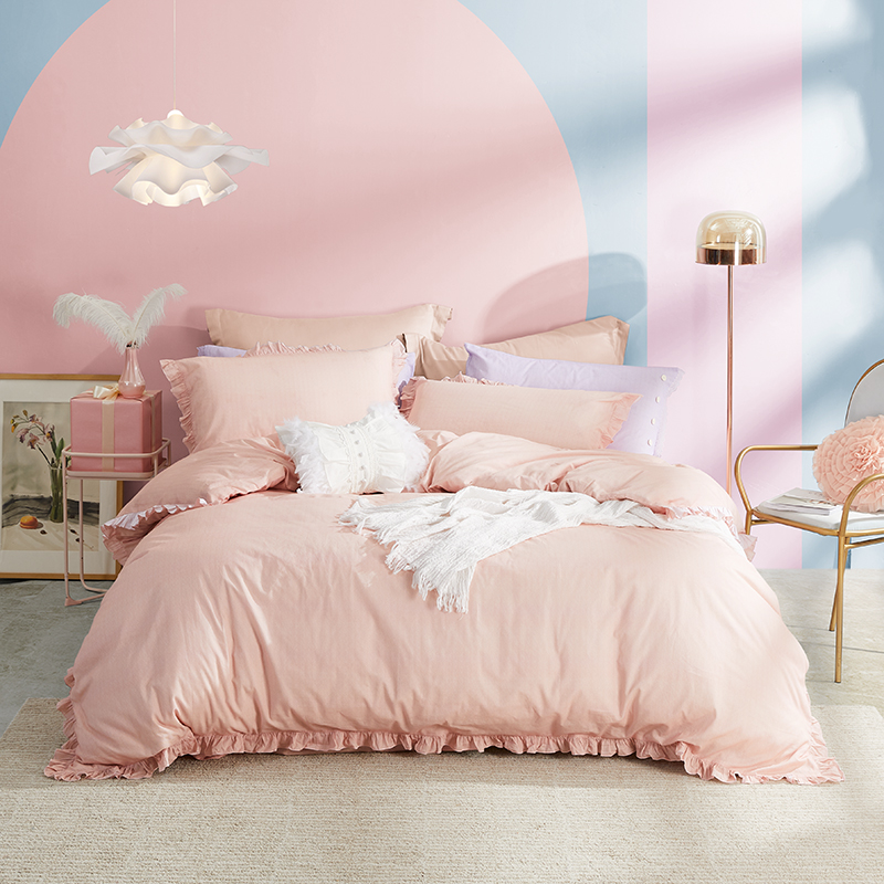 lovo乐蜗家纺bduck小黄鸭全棉纯棉卡通被套床单三四件套121518米床