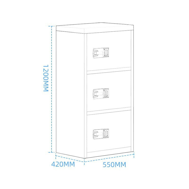 欧宝美保密柜密码锁文件柜铁皮档案凭证柜桌下小柜子储物矮柜智能密码锁灰白单门带抽屉保密柜加厚高清大图