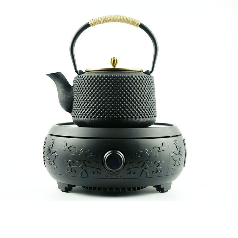 电陶炉茶炉 德国技术无辐射电陶炉家用静音泡茶炉迷你小型煮茶器O2|(复古棕)+侧把手煮茶壶