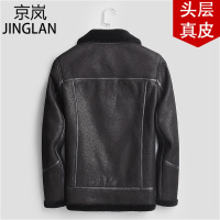 JINGLAN京岚 2021冬季新款男士皮毛一体真皮皮衣男修身加绒加厚皮草大衣外套羊剪绒夹克X1607