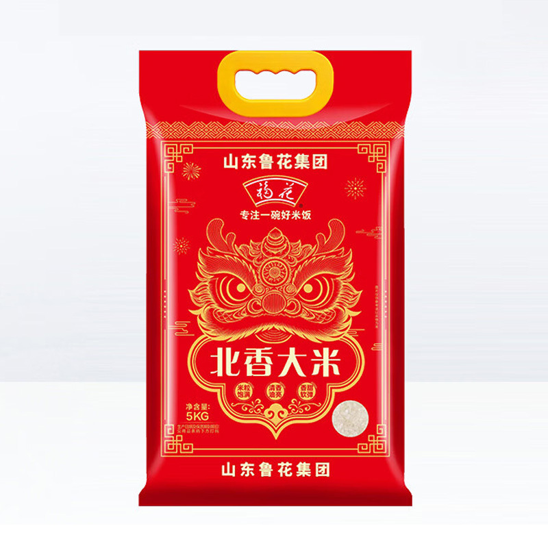 鲁花大米5kg颗粒饱满清香油亮颗颗弹牙福花北香高清大图
