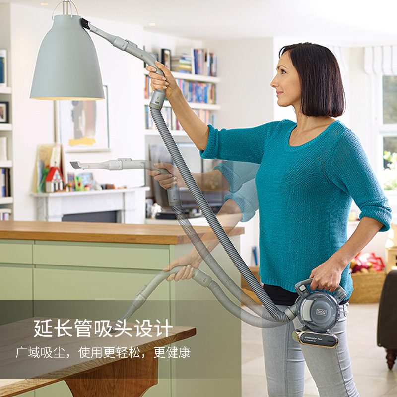 百得(BLACK&DECKER) 18V锂电蜗牛无绳吸尘器PD1820LG-A9 干湿两用手持式0.56L尘桶